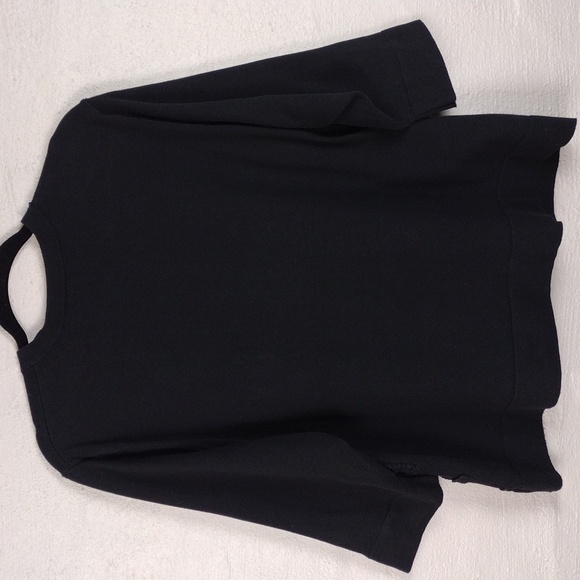 Charter Club Woman Black Crochet Textured Short Sleeve Button Up Cardigan Top - Picture 9 of 14